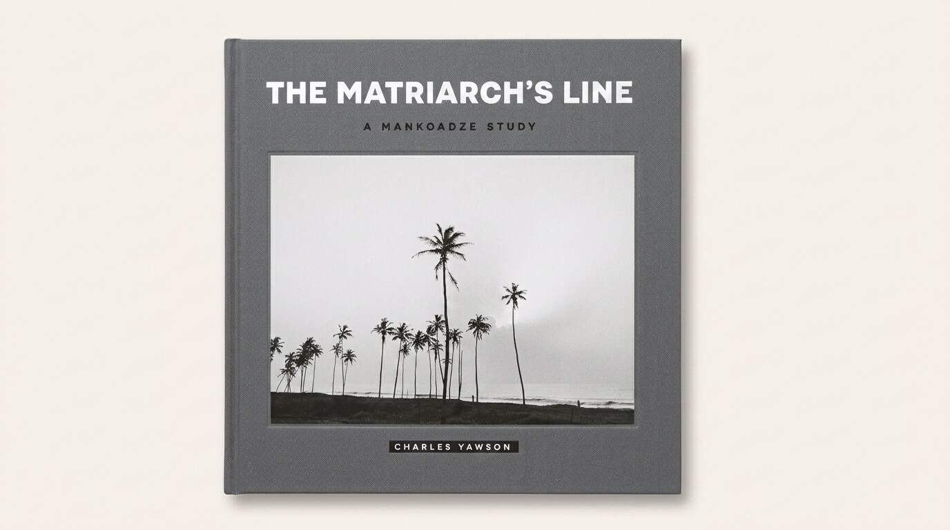 The Matriarch's Line, Collector's Edition, cloth-bound book with a tipped-in photograph on the front board and Charles Yawson's name foil-stamped at the bottom.